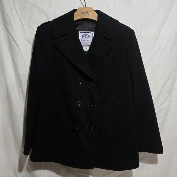 DSCP Quarterdeck Sterlingwear of Boston Enlisted Navy Peacoat - Black - Sz 10S - Picture 1 of 6